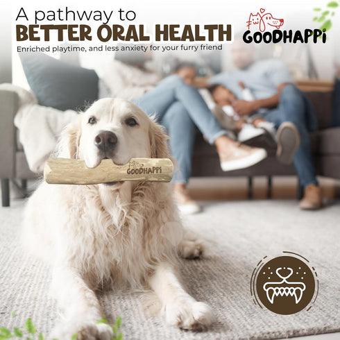 Safe Natural Coffee Wood Dog Chew - Durable Chew Toys for Puppies 0-6 Months, Pack of 2 PCS, Perfect Teething Stick
