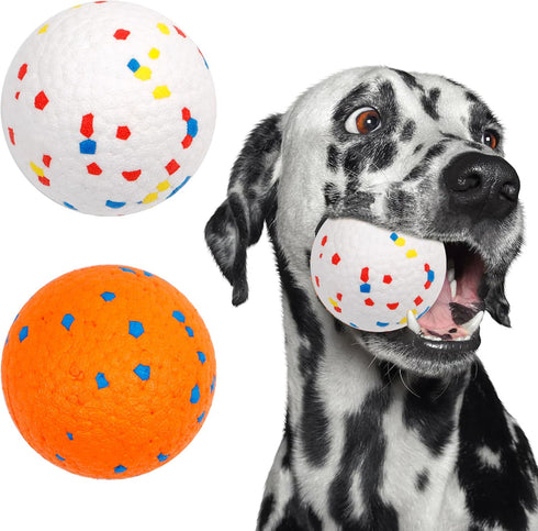 2 Pack 3'' Durable Dog Balls for Aggressive Chewers, Indestructible Floating Balls for Training Fetch
