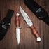 Mossy Oak 2-piece Bowie Knife, Fixed Blade Hunting Knife with Leather Handle
