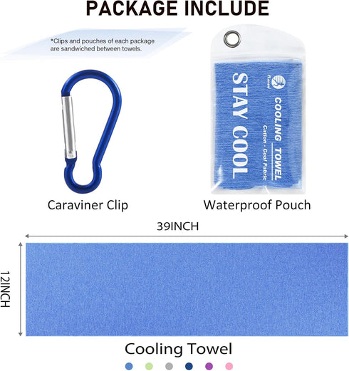 Pleneal 6 Pack (40"x12"), Cooling Towels - Cooling Towel Ice Gym Towels for Working Out, Microfiber Cooling Towels