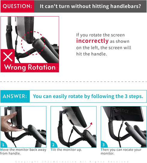 Swivel Mount Compatible with Peloton Bike OG, 360° Movement Swivel Adapter for Off-Bike Workout