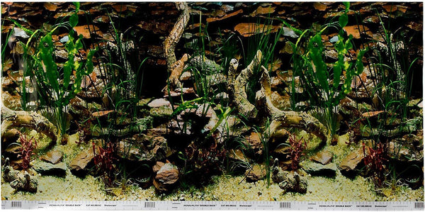 Penn-Plax DBC2448CB Double Sided Aquarium Background | Multi-Color | Measures 24"x48" | Easily add visual interest to your tank