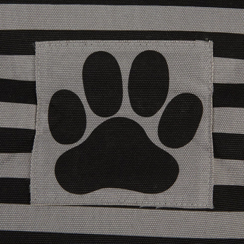 Bone Dry Pet Storage Collection Striped Paw Patch Bin, Small Rectangle, Black