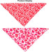 ADOGGYGO 4 Pack Valentine Dog Bandana Triangle Pet Scarf, Red Pink Heart Pattern for Medium Large Dogs (Large)