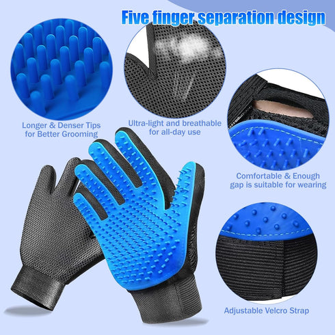 Jeyermier 9 Set,Self PCS Pet Grooming Brush Cleaning Pet Hair Removal Comb,Pet Hair Remover Gloves,Spray Bottle, Lice