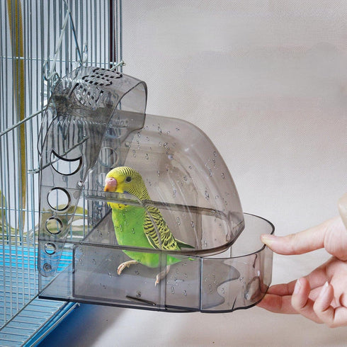 Bird Bath Cage, Cleaning Pet Supplies Cockatiel Bird Clear Bathtub with Bottom Drawer for Little Birds