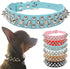 Spiked Dog Collar, Blue Soft PU Leather Funny Mushrooms Rivet Spike Studded Collar for Small Medium Large Dogs Cats