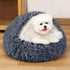 NOYAL Round Hooded Plush Dog Bed, Anti-Anxiety Fluffy Donut Cave for Small Medium Dogs and Cats