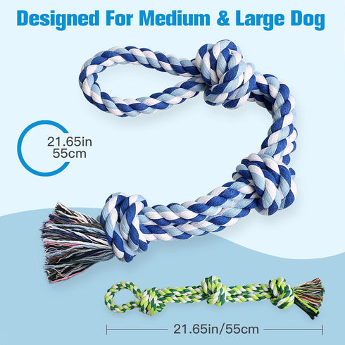 UPSKY Nearly Indestructible Dog Rope Toys 2 Pack, Dental Cleaning Chew Toys for Medium to Large Breeds
