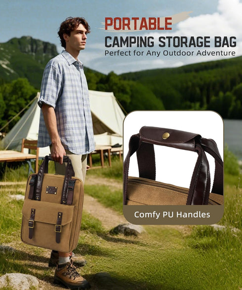 Holder,15L ARCFOX Hanging Camp Kitchen Organizer with Towel Paper Camping Organizer with Multi Pockets,Large Capacity
