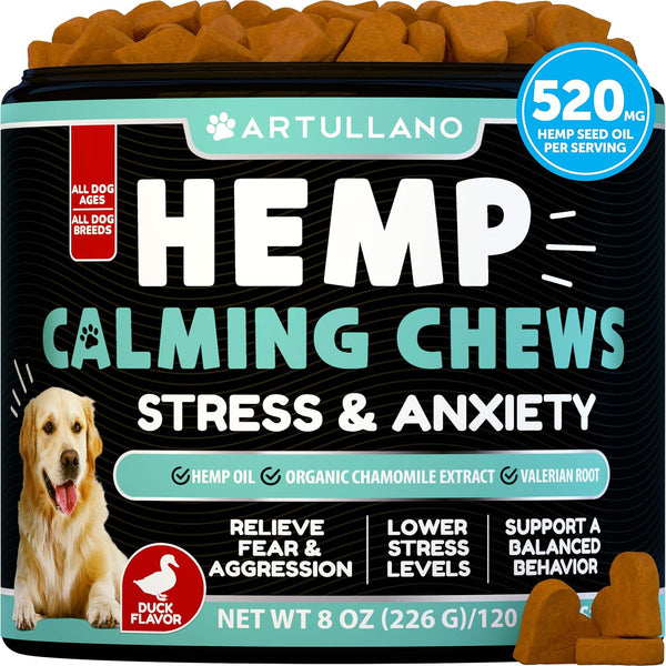 Hemp Calming Chews for Dogs - Dog Calming Chews - Dog Anxiety