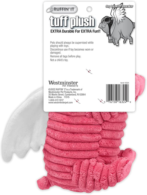 Ruffin' It Tuff Stuffed Plush Flying Pig Dog Toy