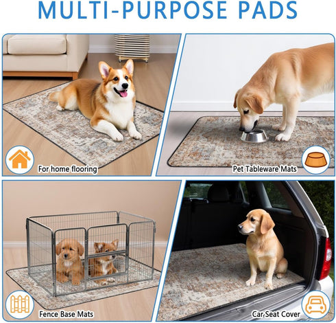 Usnfhcaw 2 Pack, 24x36 Washable Pee Pads for Dogs Absorbent Reusable Puppy Pads Waterproof, Leakproof & Non-Slip