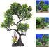 Ipetboom Green Artificial Plastic Plants, Aquarium Bonsai Tree Plant Fish Tank Decorations for Goldfish Betta