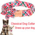 Unique Style Paws Dog Collar with Flower, Pink & Green Plaid Collar for Small Medium Large Dogs - M