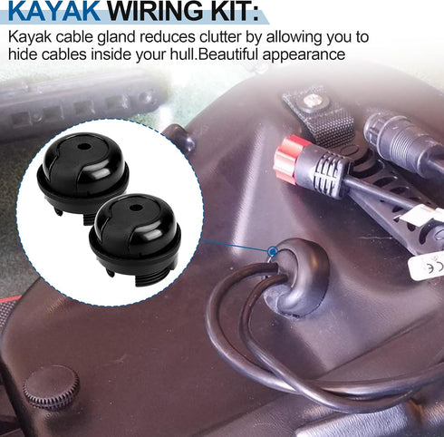 Through Hull Wiring Kit for Kayaks, Kayak Wiring Kit for Device Battery, Fish Finders, Motors, Lighting Kits Kayak