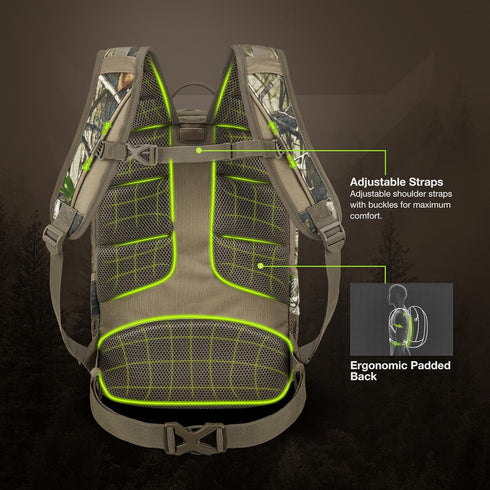 TIDEWE 25L Hunting Backpack, Durable Day Pack with Waterproof Rain Cover for Bow Rifle Gun