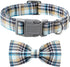 Lionet Paws Dog and Cat Collar with Bowtie, Adjustable Grid Collar for Small to Large Dogs