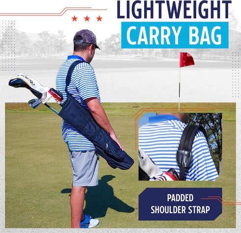 Murray Sporting Goods Golf Sunday Bag, Black Lightweight Travel Carry Bag with Cushioned Shoulder Strap