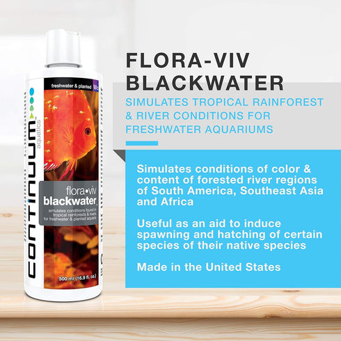 Continuum Aquatics Flora-Viv Blackwater - Water Conditioner That Simulates Conditions Found in Tropical Rainforests & Rivers for Freshwater & Planted Aquarium, 250ml