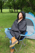 Wolf Essentials Anywear Cushion Hooded Blanket Weather Resistant Fleece & Vinyl, Portable Seated Comfort for Camping