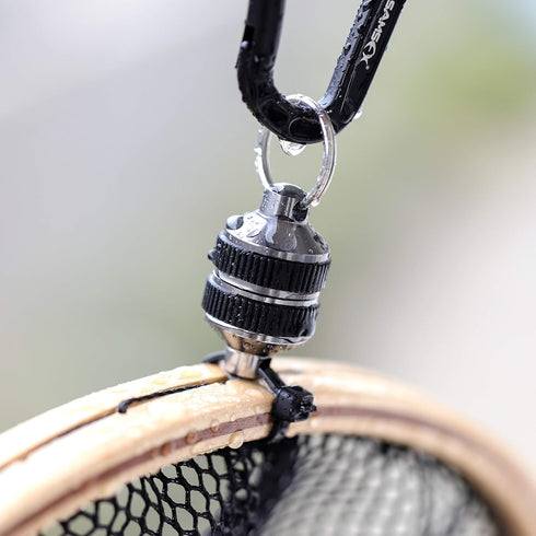SAMSFX Fishing Strongest Magnetic Net Release Clip Holder with Coiled Lanyard