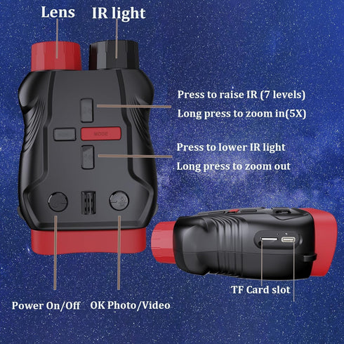 Night Vision Goggles for Kids and Teens - 1080P Binoculars with 7-Levels IR, 32GB Digital Infrared for Hunting and
