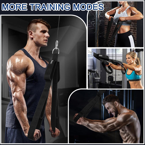 Tricep Rope Cable Attachment, Upgraded 3-in-1 Tricep Pull Down Attachment with 3 Lengths of Handles for Triceps, Back &