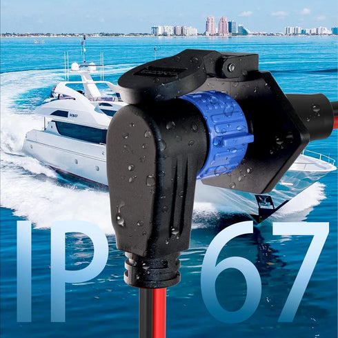 Trolling Motor Plug and Receptacle, 12V/24V/36V/48V 8 Gauge 2-Wire Compatible with Minn Kota Marine Boat, Waterproof