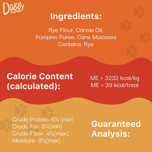Crunchy Dog Treats for All Sizes, All-Natural Puppy Treats, 100% Human-Grade, Pumpkin Snacks