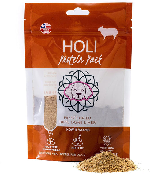 HOLI Lamb Liver Dog Food Topper, Human-Grade, Freeze Dried, Grain Free, 2 oz