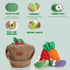 Pack- Nocciola Squeaky Fruits Veggies Stuffed Dog Toys Hide Seek Grocery Basket Crinkle Plush Puppy Toys to Keep Busy