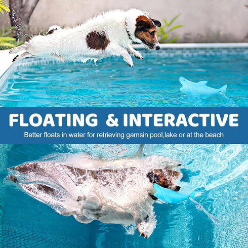 Dog Floating Toy, Chew Toy for Aggressive Chewers, Pool Toy with Rope for Interactive Fetch & Play