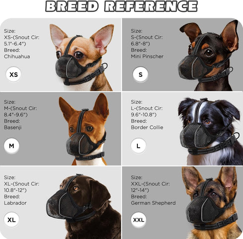 Dog Muzzle, Mesh Soft Muzzle for Small Medium Large Dogs, Breathable Adjustable for Grooming and Chewing