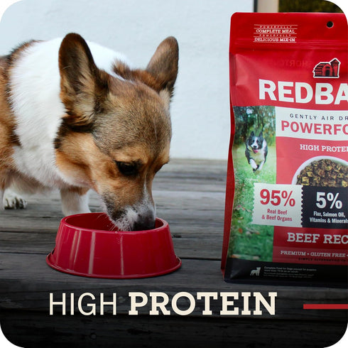 93% 2lb Redbarn Powerfood Air Dried Dog Food for Digestive Gut Health - Beef, Beef Organs & Lamb with Prebiotics