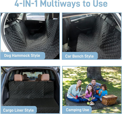 DMS PROTECTOR Hammock Large Dog Car Seat Cover for Back Seat, Universal Fit Bench Car Seat Cover, Waterproof Dog