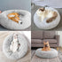 50cm Calming Plush Donut Dog Cat Bed, Soft Round Bed Cushion for Small Dogs Cats, Washable for Improved Sleeping