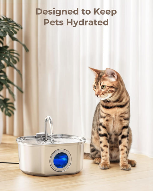 12 Pack 108oz/3.2 Neareal Official Cat Water Fountain Replacement Filters & Pre-Filter Sponges for Stainless Steel Pet