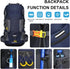 ShowyLive 60L Waterproof Hiking Backpack for Men - Durable, Lightweight with Rain Cover and Adjustable Straps, Blue