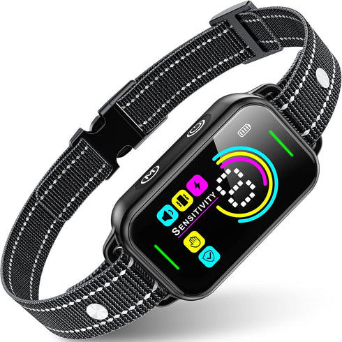 Dog Bark Collar, DINJOO Smart Rechargeable Anti Barking Training Collar for Large Medium Small Dogs