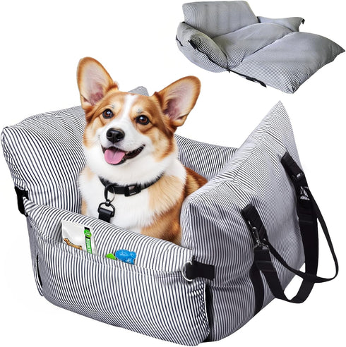 Novelledo Dog Car Seat for Medium/Small Dogs,Pet Car Seat Travel Bed Detachable Washable