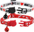 BoomBone 2 Pack Valentines Cat Collar, Breakaway Safety Adjustable Collars with Bell for Kitten