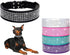 Rhinestones Dog Collars - 2" Wide Sparkly Crystal Studded PU Leather Collar for Medium and Large Dogs, 5 Rows