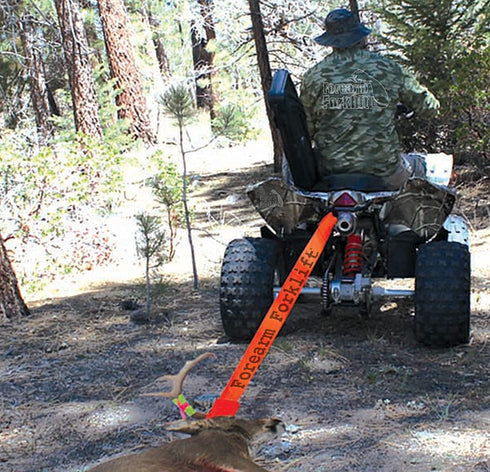Forearm Forklift Premium Hunting Gear Deer Dragger - Easy to Use Sash Strap, High Visibility Blaze Orange, Lift, Drag,