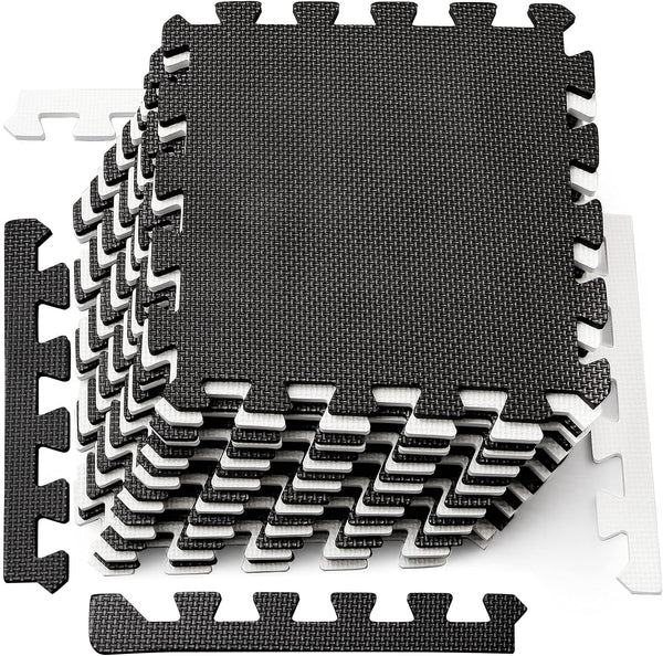 DEAYOU 16 Tiles Interlocking Foam Mat Floor Tiles, 12" x 12" EVA