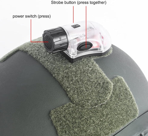 NOBUHIRO Tactical Helmet Light, IR Strobe + 5-Speed Red Strobe Light for Camping Hunting Outdoor Sports