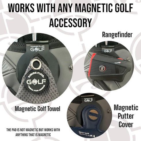 Magnetic Golf Bag Landing Pad – Metal Hub for Easy Grab-and-Go Golf Gear, Includes Free Utility Pouch