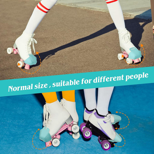 Geyoga 4 Pieces Artificial Leather Toe Cap Guards - Protectors for Quad Roller Skate