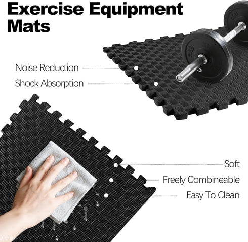 MMA, Elevon Puzzle Exercise Gym Flooring Mat, EVA Interlocking Foam Tiles Workout Mat for Home Gym, Fitness Equipment