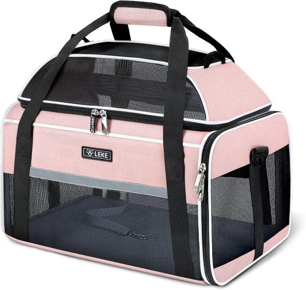 Lekereise Top-Expandable Pet Carrier 17x11x9.5 Inch Alaska Hawaiian Airline Approved Soft Sided
